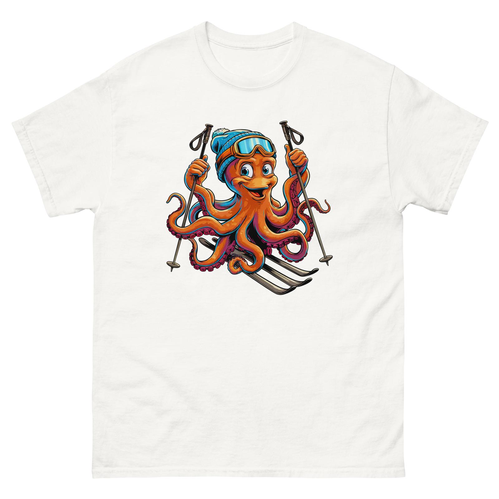 Octopus Skiing Skier Fun Cartoon Ski Shirt T-Shirt S разноцветный