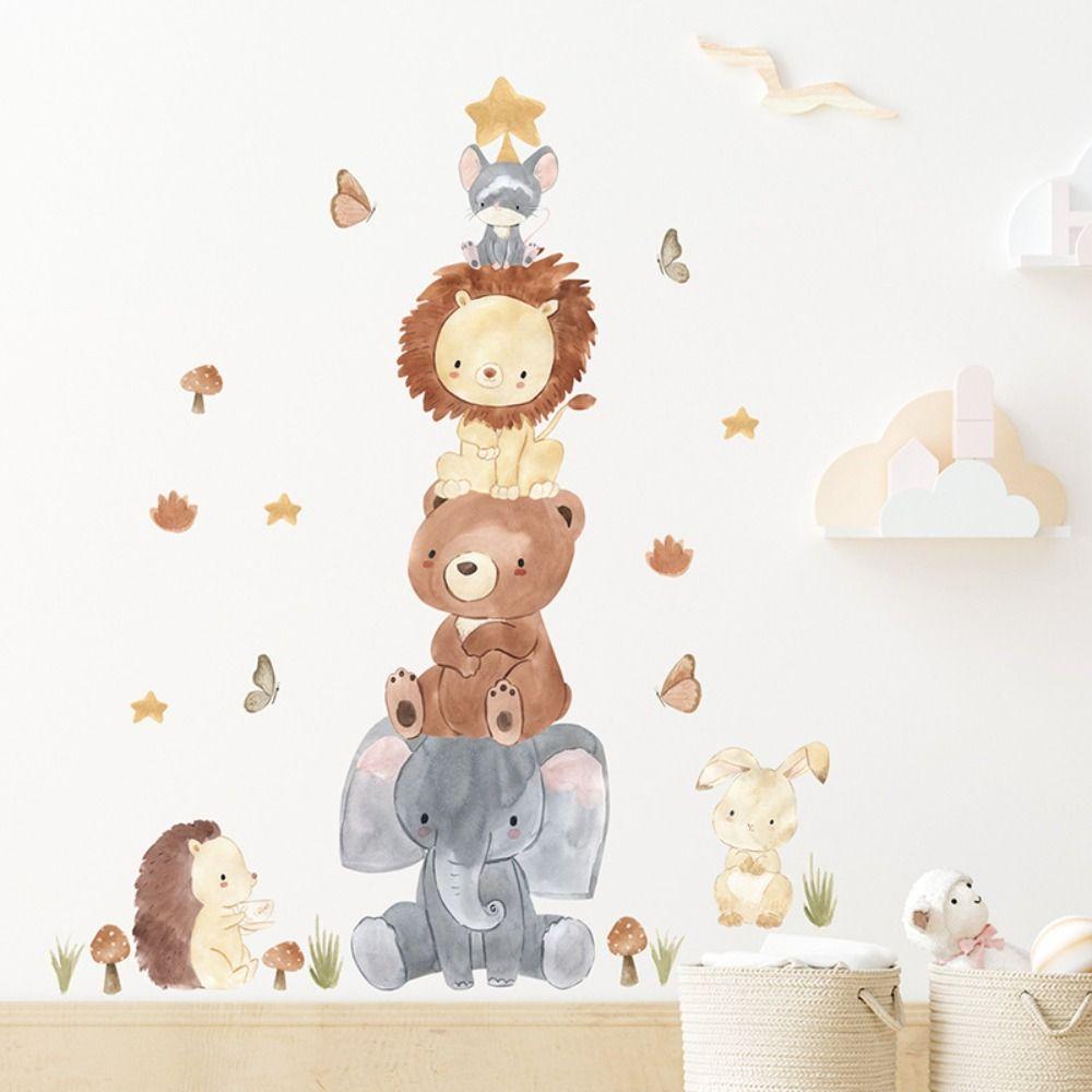 Cartoon Animal Height Measurement Cute DIY Nursery Room Sticker Art Mural Wall Decals Wall Sticker