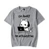 Go Away I’m Introverting Graphic T Shirts Funny Cat Gamer Gaming Tops Fashion Harajuku T-shirts Women Men Brand T-shirt