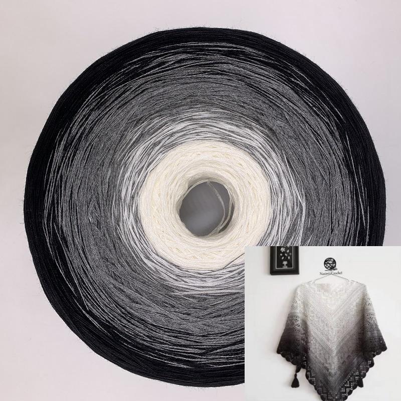 300g Mercerized Cotton Yarn Gradient Color Long Section Dyed Hand Wound Mixed Strand Cake Thread DIY Hand Knitted Shawl Scarf