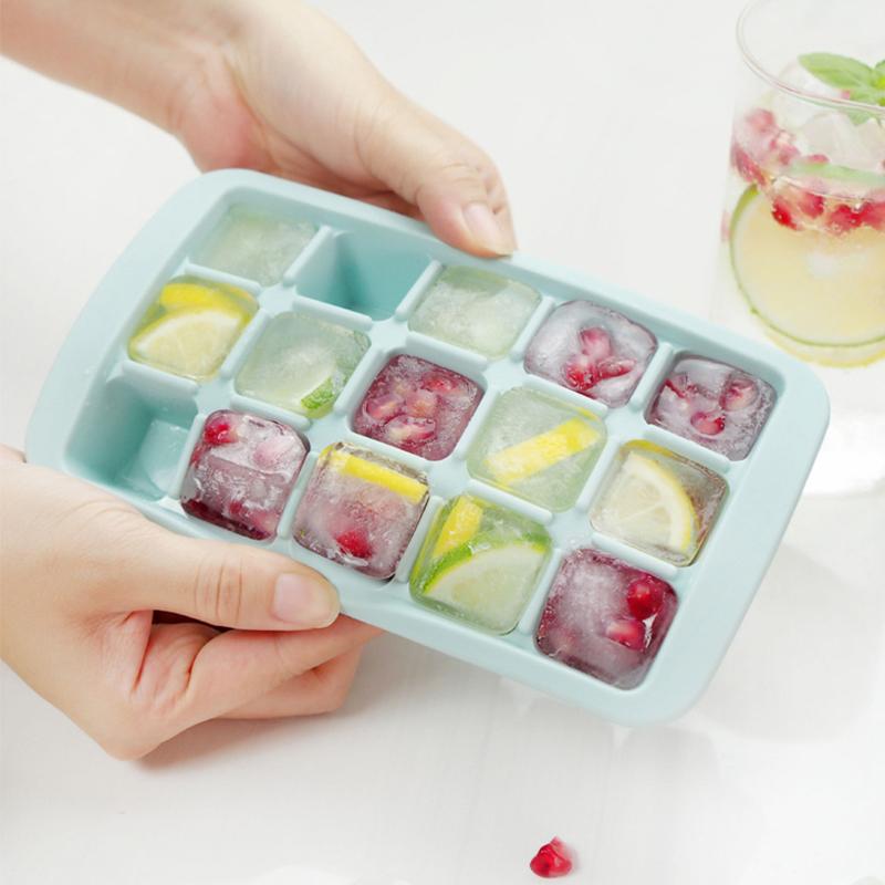 15 Cup Soft Silicone Ice Tray, Ice Making Mold Easy To Clean, Food Grade Ice Cube Mold Tray  Reusable for Whiskey & Bar