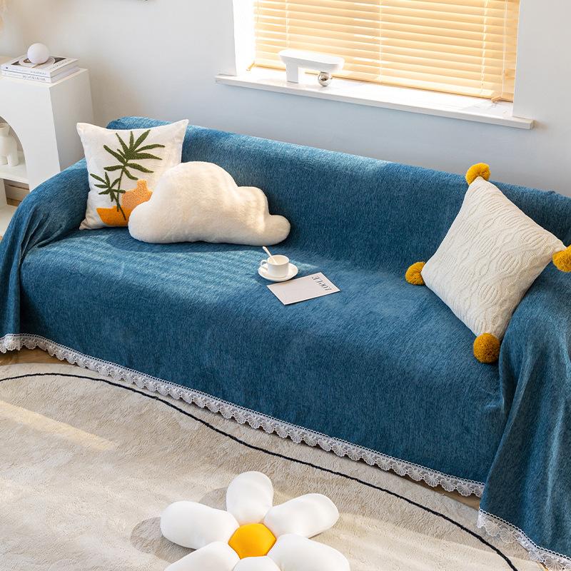 White Chenille Sofa Cover Cloth Simple Modern Four Seasons Universal Cushion Ins Wind Cat Scratch Sofa Cover