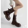 Women's Retro Ankle Boots 2026 Brown Fashion Platform Shoes Korean Soft-soled Anti-slip Multi-functional Catwalk Princess Boots