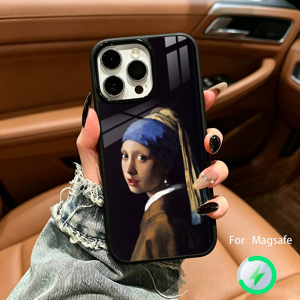 Johannes Vermeer Art For IPhone17 16 15 14 13 12 11 Plus Pro Max Plus Wireless Charger Phone Case