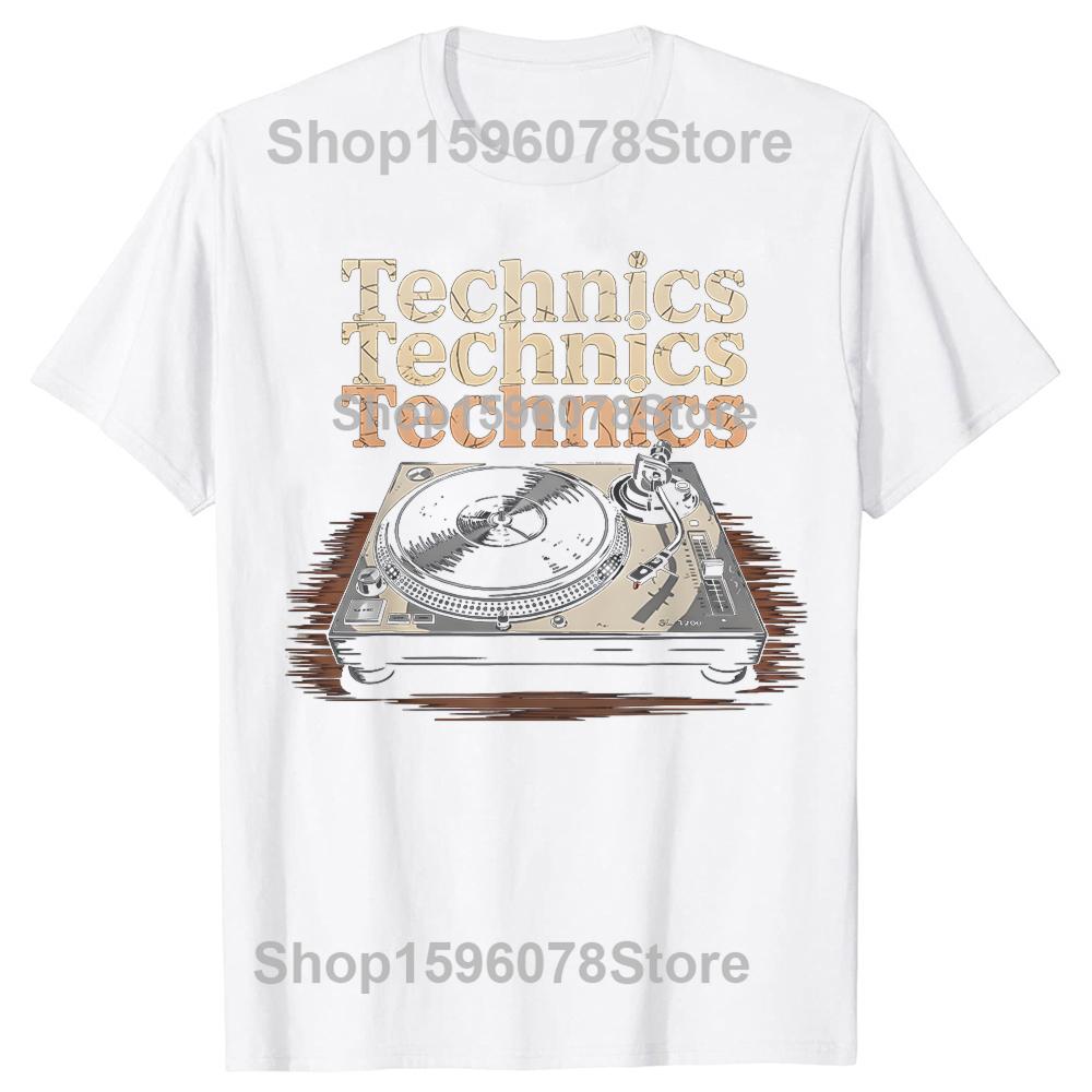 Vintage Turntable Old School DJ Music Tshirts Men Womens Fashion Casual Tshirt 100 Cotton Loose Oversized T Shirt Summer