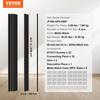 Wood Slat Acoustic Panels 8 PCS 96 X 6 Inch for Modern Wall Matte Black