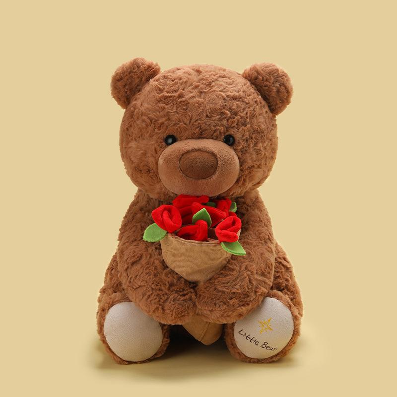 Fragrance of Ever-changing Rose Bear Plush Toy Confession Doll 520 Valentine's Day Gift Hat Flower Teddy Bear