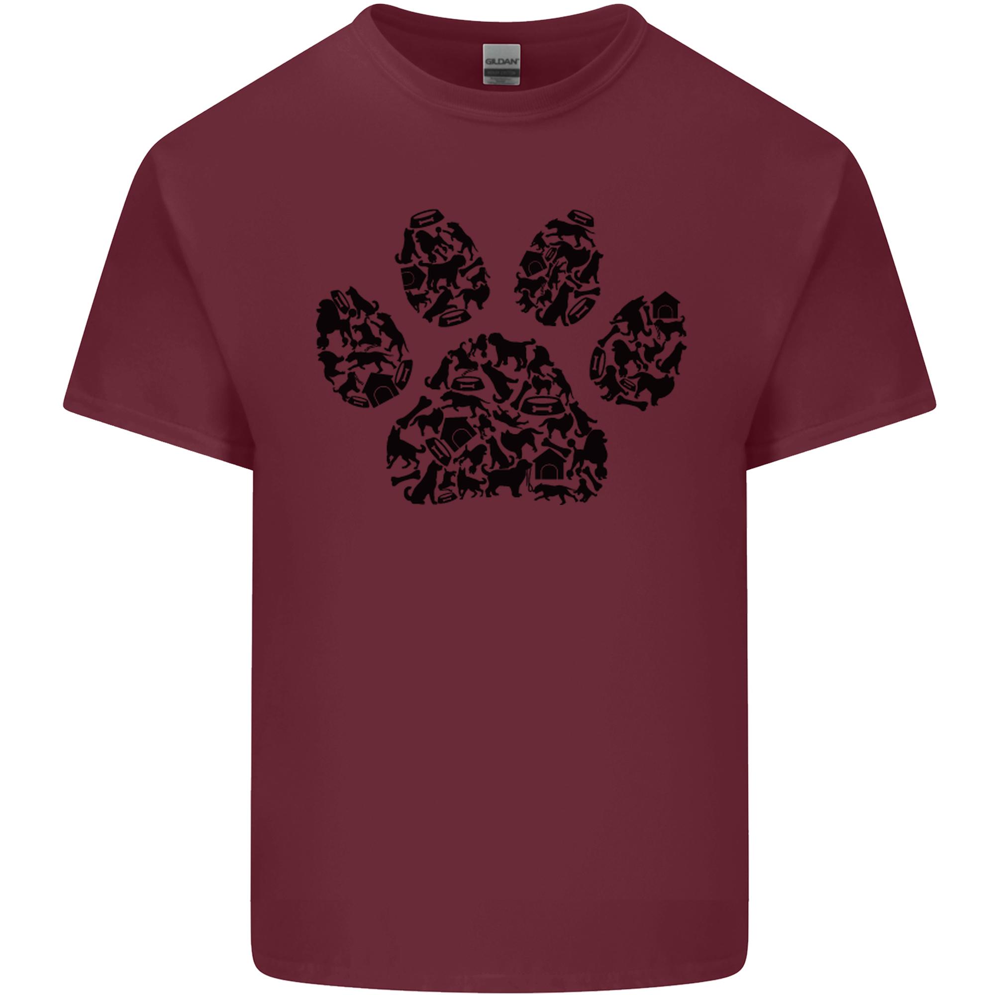 Dog Paw Print Word Art Unisexs Light Cotton TShirt S