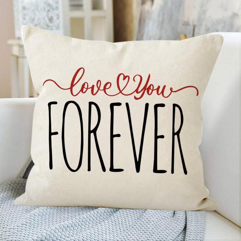 Valentine'S Day Car Gift Printed Home Decor Pillowcase Bedroom Living Room Sofa Decoration Polyester Cushion Cover With Zipper