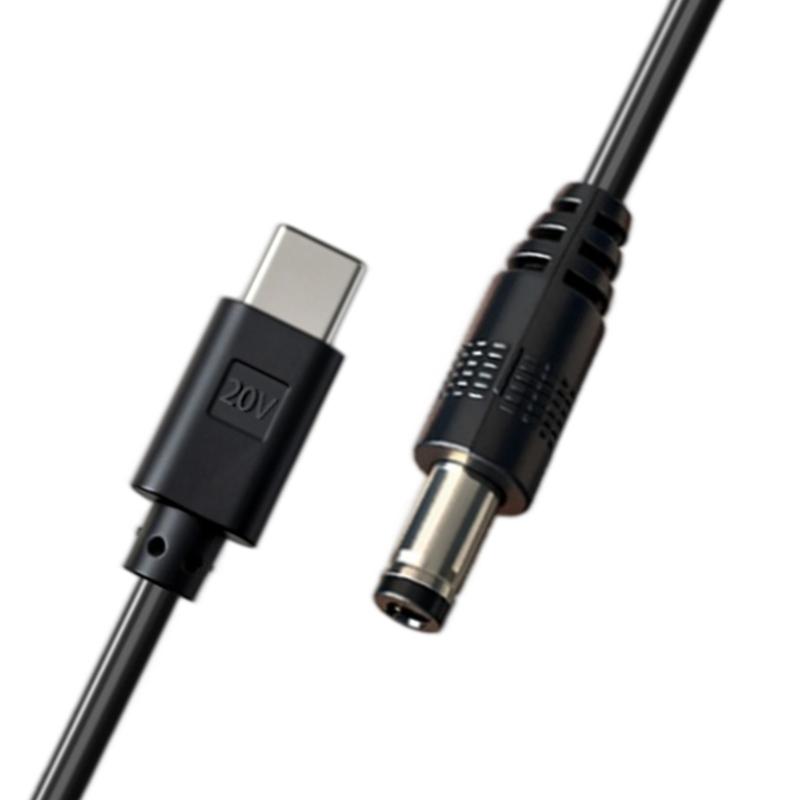 5.5x2.5mm Round End Power Cable with USB C Input, Center Positive Cord for Compatible Equipment, 1 Meter Length