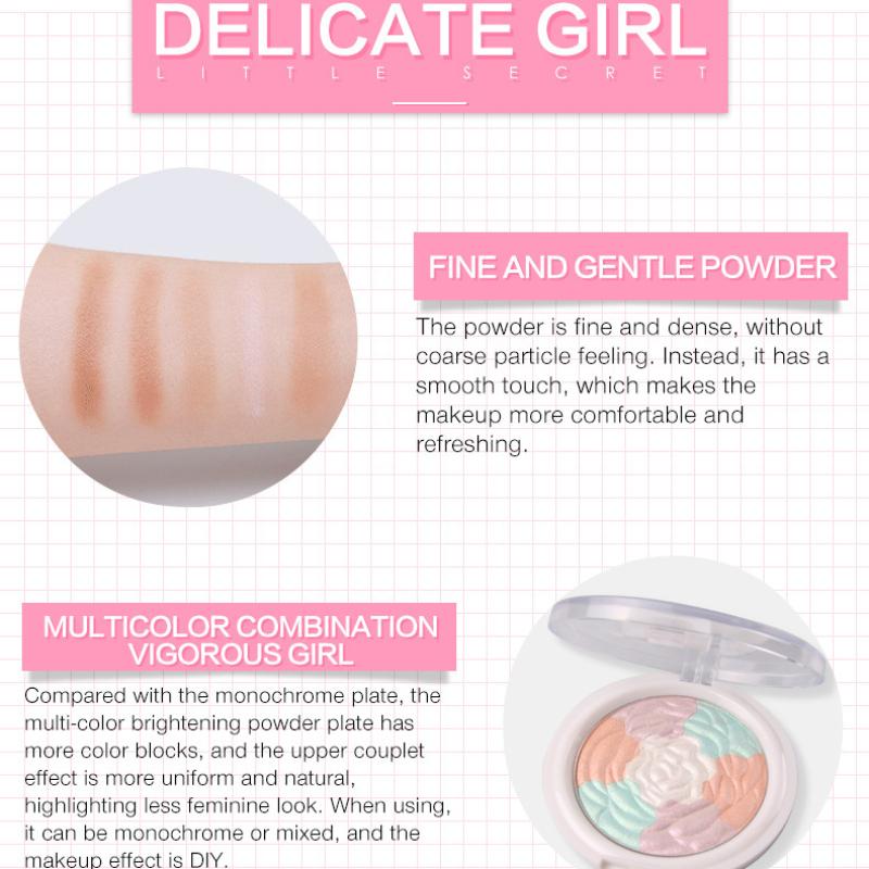 Moda culori mixte Pearl Rose Disc Highlighter Hrănire pentru piele Lumină complementară Iluminare naturală Discuri de iluminare