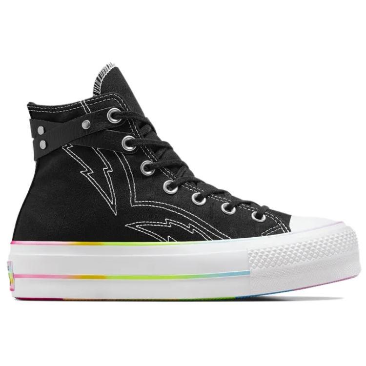 Converse Chuck Taylor All Star Lift Platform High Pride 2024 Unisex Sneakers Black White Chaos-Fuschia A10218C