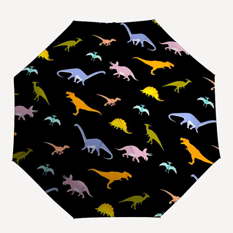 1pc Dinosaur Pattern Automatic Open/Close Umbrella - Portable Collapsible Umbrella with 8-Rib Stability, Fashion Lovers yy251017195