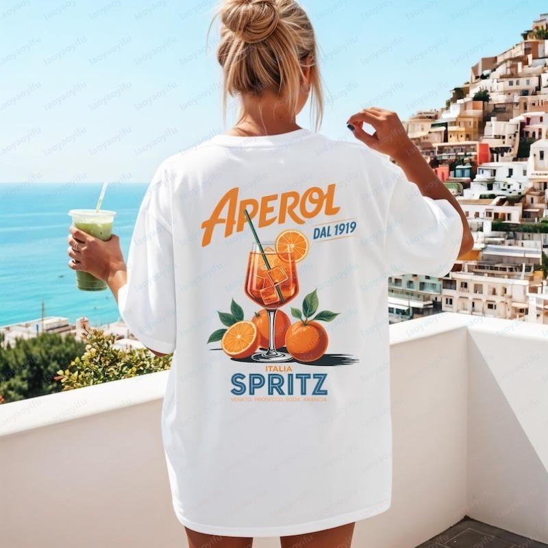 Aperol Spritz Tshirt Summer Spritz Lover Outfit Party Unisex Tee Holiday Vibes Gift For Aperol Fans Fashion Casual Unisex Tops