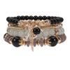 4Pcs/set Bohemian Stackable Bead Bracelets For Women Multilayered Bracelet Pendant Charm Stretch Bangles