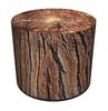 Velvet Pouf, Bertoni, Acacia Print - Round Decorative Pouf, for the Living Room, Cylinder 40cm, Elegant, Zipper