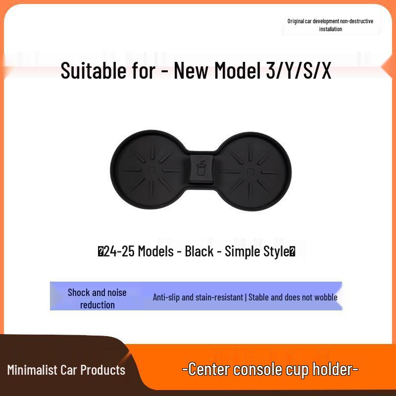 

Compatible Water Cup Holder for Tesla Model 3/S/Y - Anti-Slip Center Console Accessory чорний