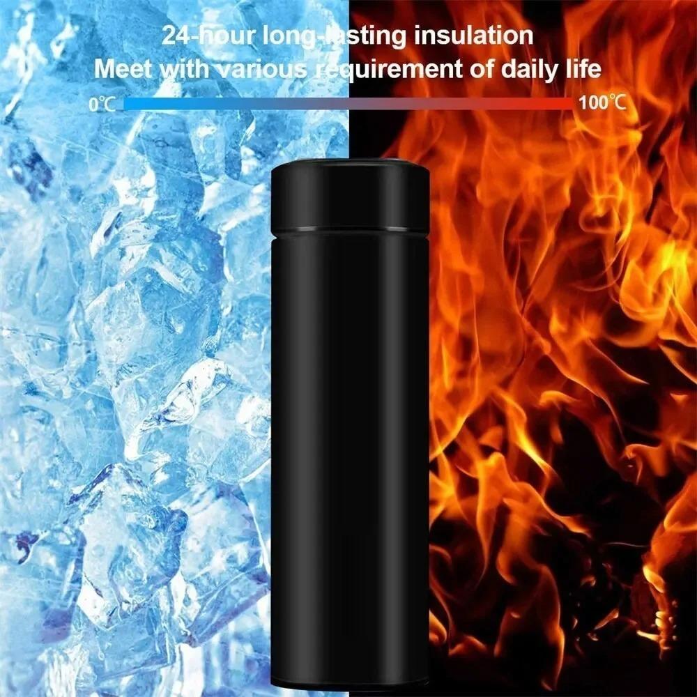 500ml Smart Thermobecher Edelstahl Wasserflasche Reisebecher Temperaturanzeige Vakuumisoliert Kaffeetasse Weihnachtsgeschenk
