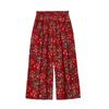 Pantalones Casuales Sueltos de Siete Minutos de Pierna Ancha de Cintura Alta para Mujer de Verano para Mujeres de Mediana Edad y Mayores Finos Cómodos