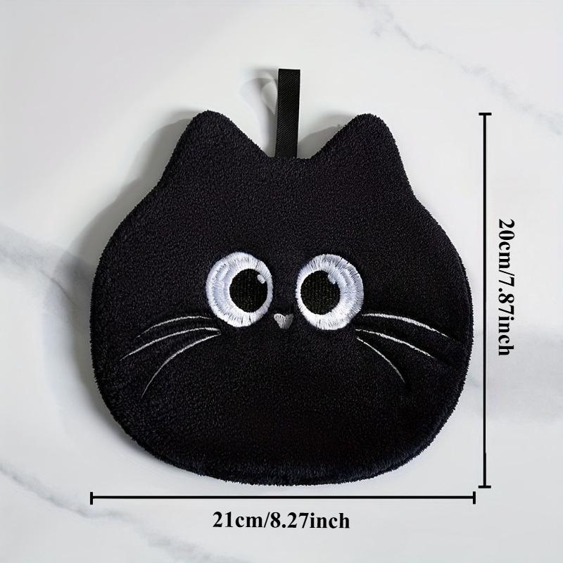 1/2pcs Cute Cat Elf Bathroom Towel Super Absorbent Coral Fleece Material Can Be Hung for Decorating Bathroom Fingertips Towel