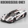 1/24 Koenigsegg ONE 1 Model sportovního auta z hliníkové slitiny Odlévaný kovový model závodního auta Vysoká simulace Zvuk a světlo Dětské hračky Dárek