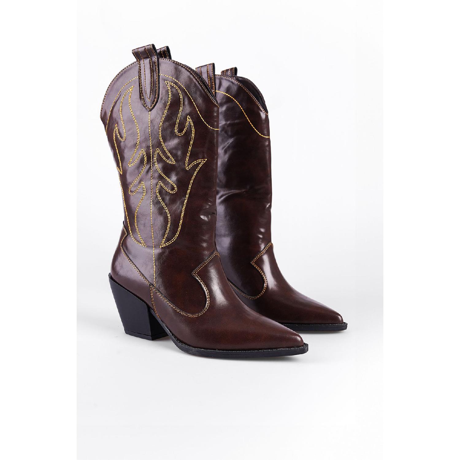 

End-nosed Embroidery Woman Cowboy Boots 36