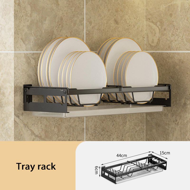 Dish Rack Wall Mounted Modern Kitchen Multifunctional Shelf Bowl Plate Drying Hanging Rack Chopsticks Fork Storage Shelves