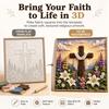 3D Christian Fabric Poke Art Kit Faith Knitting DIY Fabric Art Set Holy Night Christmas Scene