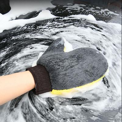Microfiber Car Washing Glove Double-Faced Thickened Coral Fleece Cleaning Brush Gloves Car Detailing Cleaner Care Tool