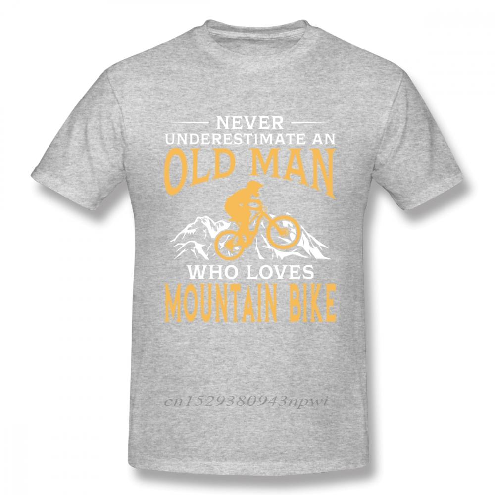 Never Underestimate An Old Man With A Mountain Bike T Shirt Boy Pure Cotton Short Sleeve MTB Tees Guys Punk Designer Streetwear