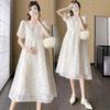 2026 Summer V-Neck Celebrity Short Sleeve Maternity Dress