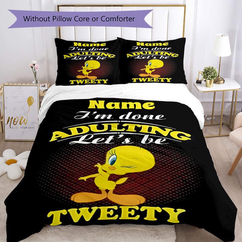 Warner (34) Customize Your Name Bedding Set Breathable Duvet Cover with Pillowcases Home Decoration Birthday Gift