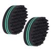 2pcs Small Holes Sponge Brush Curl Twist Hair Sponge Double Sided Comb Twist Hair Wave Brush Styling Tool Green