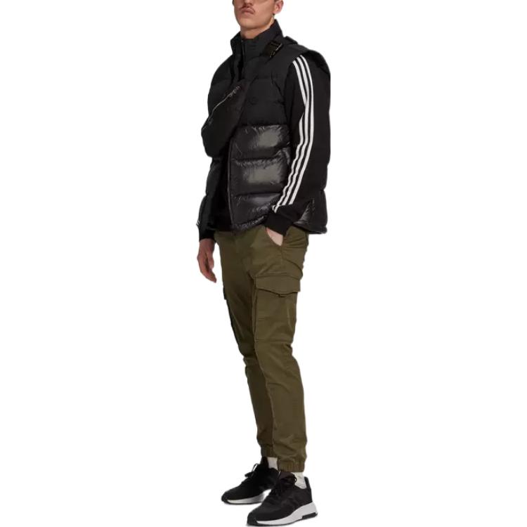 adidas Originals Trefoil Solid Logo Print Zip Weste mit Daunenfüllung Herren Weste Schwarz HL9185