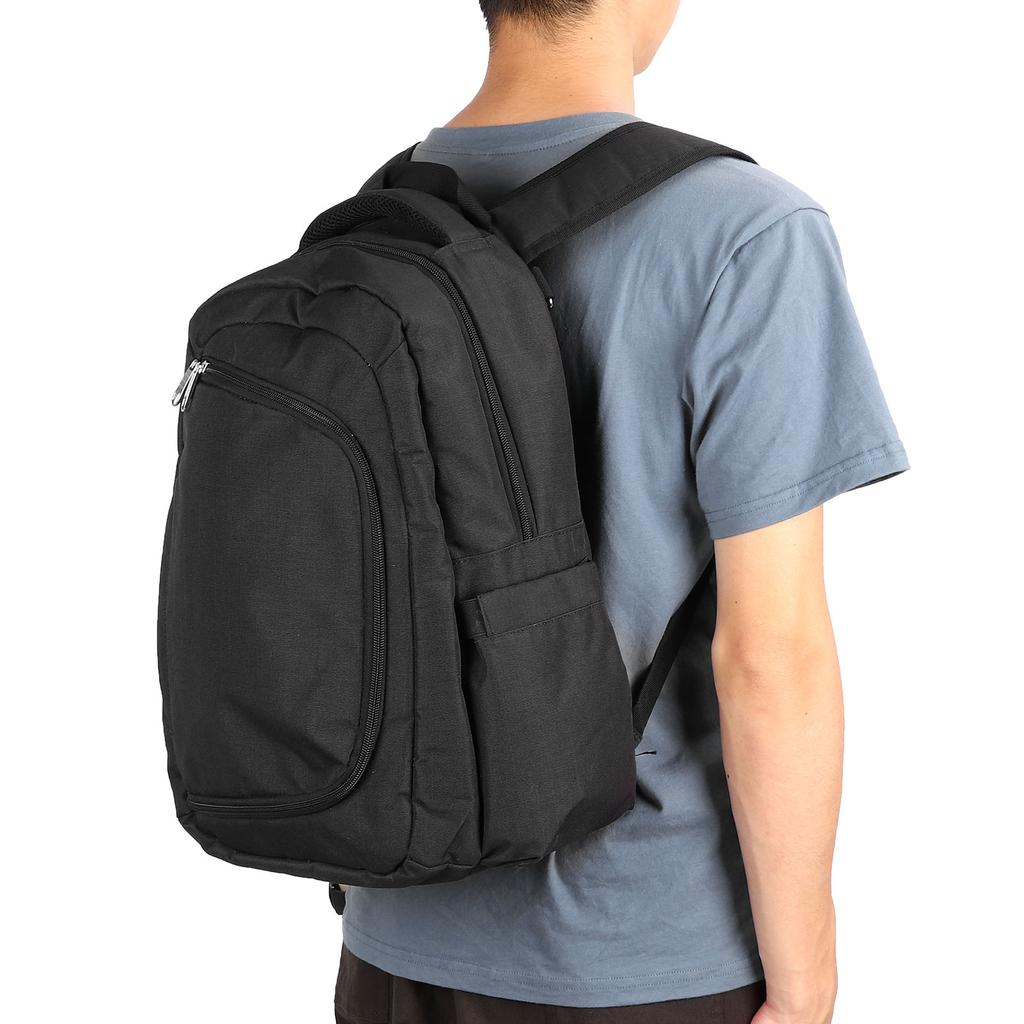 Large Capacity Nappy Bag MultiFunctional Oxford Cloth Milk Bottle Travel Diaper Backpack(Black )