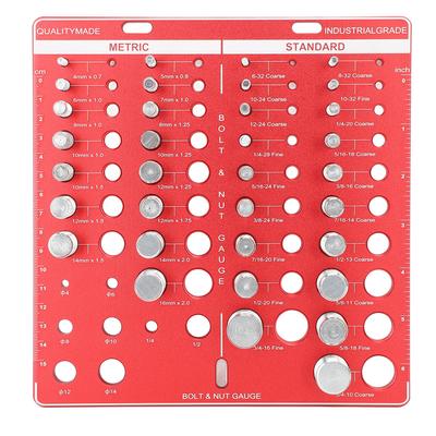 34PCS Screw Nut and Bolt Thread Checker Aluminum Alloy High Accuracy Bolt Nut Measuring Tool