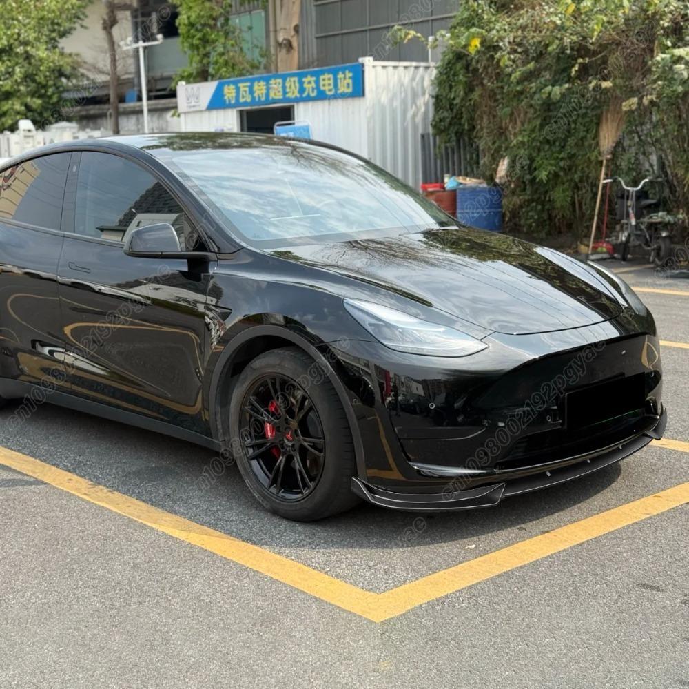 For Tesla Model Y 2019 2020 2021 2022 2023 2024 Automobile Front Bumper Splash Lip Splitter Lip Sports Splitter Body Decor Kit