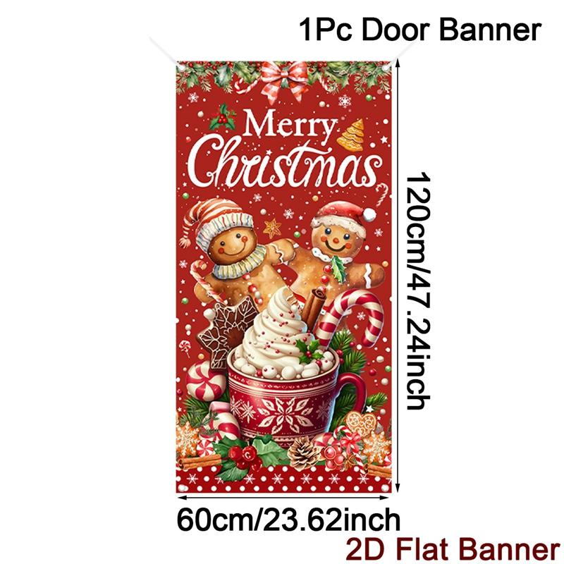 Christmas Hanging Flag Porch Door Banner Merry Christmas Decoration for Home 2026 Xmas Flag Ornament Navidad Gifts New Year 2026