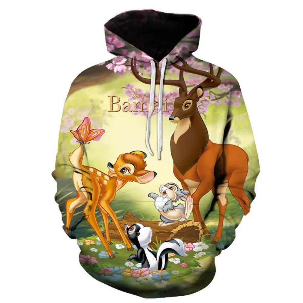 

Disney Cartoon Bambi 3D Print Pattern Hoodie for Kids Fashion Casual Long Sleeve Hooded Pullover Warm Lint-lined Children s Top 100