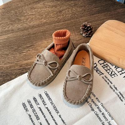 Mocassins Décontractés pour Filles 2024 Nouveaux Mocassins en Tissu avec Nœud Simple Chaussures de Princesse de Style Minimaliste pour Enfants Antidérapantes Résistantes à l'Usure
