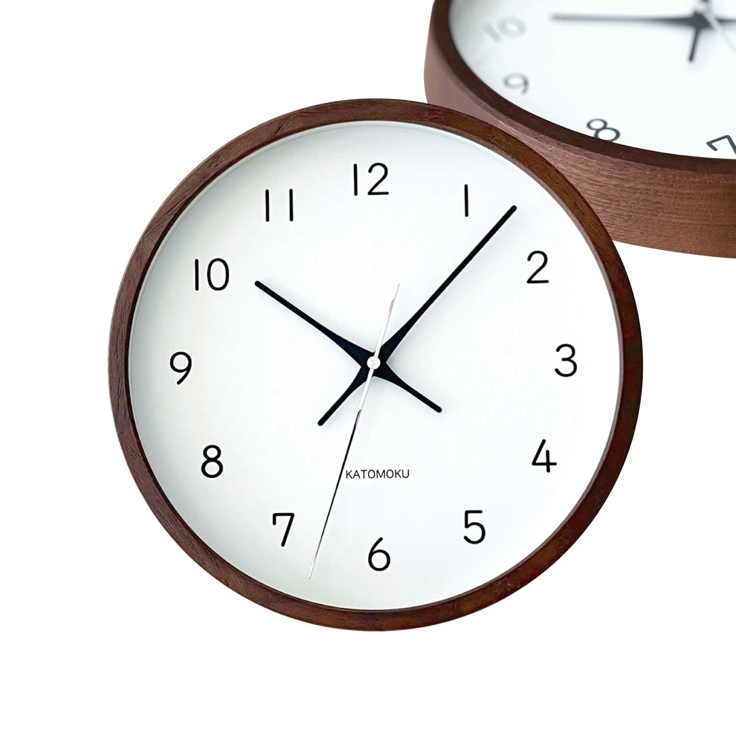 KATOMOKU muku clock 13 Brown clock with continuous second diameter km-104BRRCS Radio-controlled hand, 30.0cm (SKP Radio-controlled clock)
