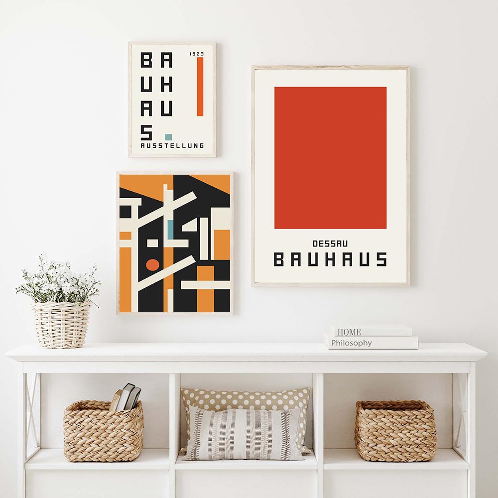 Abstrakte Bauhaus-Ausstellungsposter, moderne geometrische Japan, nordische Wandkunst, Leinwandmalerei, Drucke, Bilder für Wohnzimmerdekoration