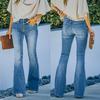 Jeans Amincissants Printemps Été Taille Haute Bas Évasé Jeans Femme avec Assortiment de Couleurs Dégradées Pantalons Évasés Pantalons en Denim Jeans Slim