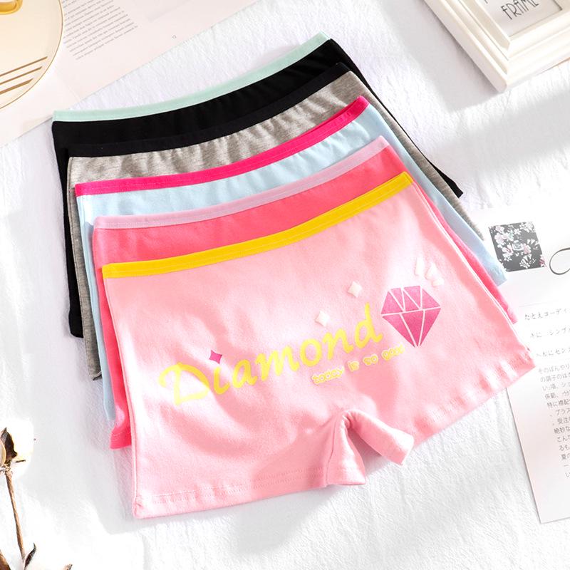 Girls' Plus Size Pure Cotton Safety Shorts - Junior High, Puberty-Friendly Four-Corner Briefs