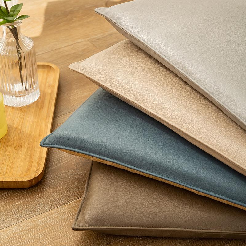 Simple Style Dining Chair Cushions Waterproof PU Leather Memory Foam Seat Cushion Pad 40cm Home Office Technology Cloth Cushion