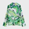 Spring 2022 European & American Style Women's Green Print Shirt & Skirt Set