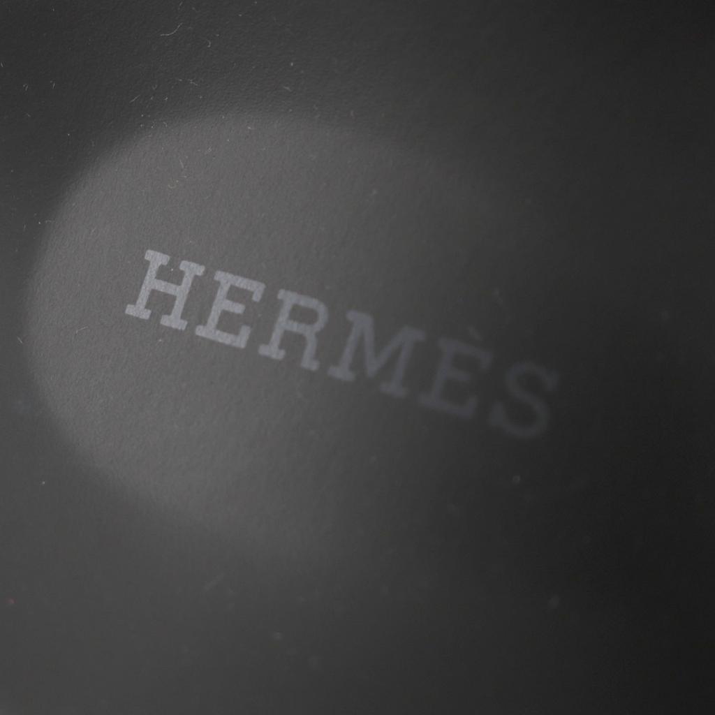 Pristine HERMES Sandals Hercules Black Navy Leather Mens 44 Used