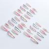 Professional Length Chrome Glittering Nail 30pcs Silver Press On Tips Long Stilettos Style ABS Practical Salon Manicure