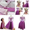 Cadılar Bayramı Partileri İçin Zarif Yetişkin Masal Prensesi Tangled Rapunzel Cosplay Kostümü