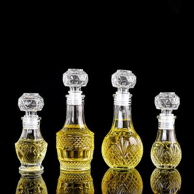 1 Pieza 50ml Transparente Pequeña Vacía Botella de Licor Whisky Vino Mini Vidrio Botellas de Alcohol Licor Con Tapa de Rosca Decantador de Whisky